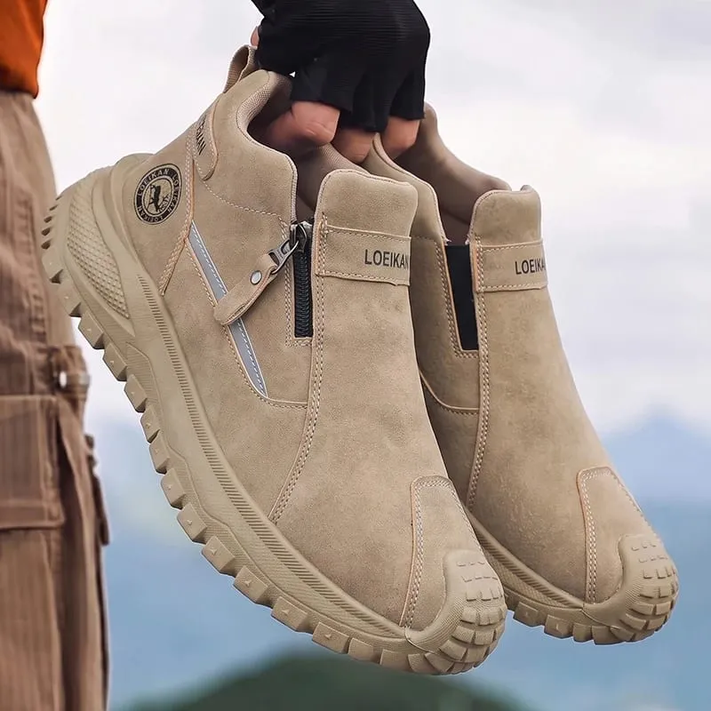 Men Casual Slip‑On Ankle Shoes Side Zipper Design Thick Non‑Slip Sole Fashion Daily Wear Male Sneakers — image 2