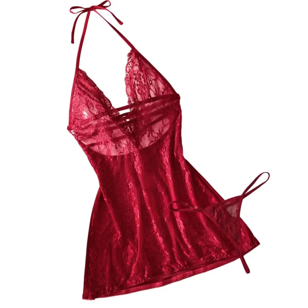 Women's Transparent Lace Sexy Underwire Bra Set Bikini Skirt Thin Three Point Lingerie Tempting Lace Up 2026 Hot Selling Item — image 1