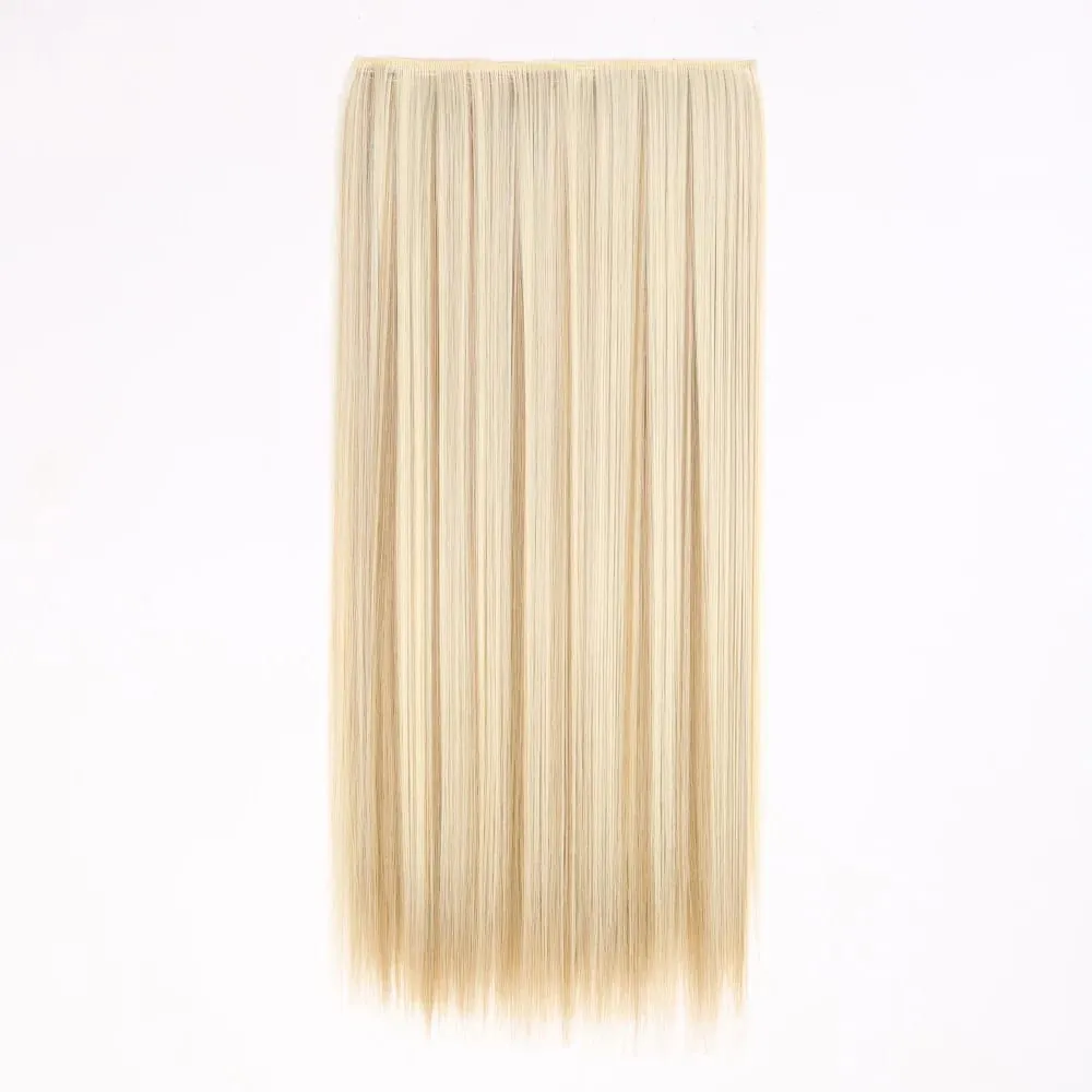 Synthetic Natural Synthetic Hair Extensions 5 Clip In Artificial Fake Ombre Blonde Brown Black Pink Straight False Hair Piece