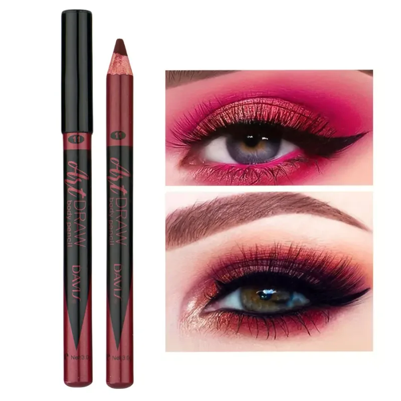 Pena Eyeliner Bibir 15 Warna Hitam Biru Multiwarna Metalik Mutiara Glitter Matte Finish Pena Rias Mata Gaya Smokey Punk — image 8