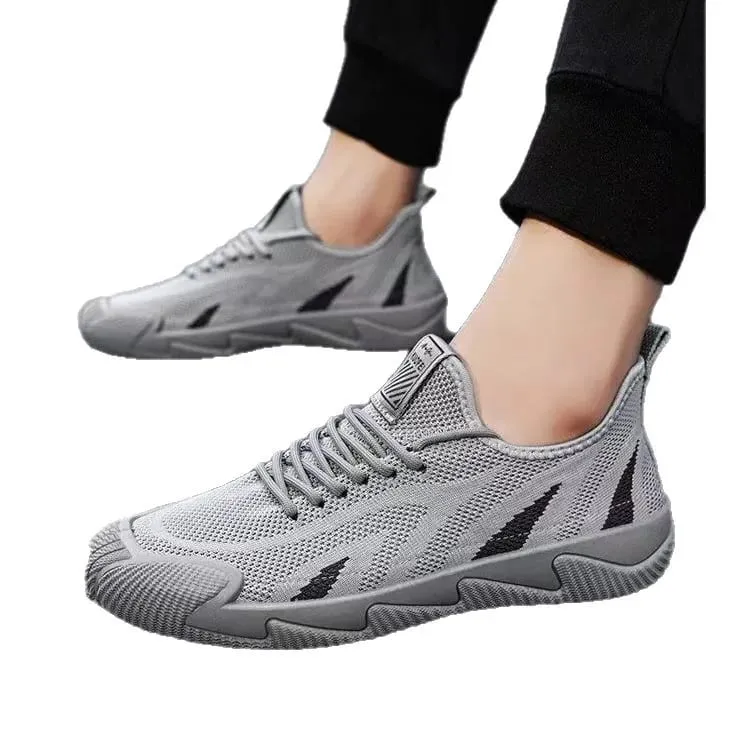 Men Casual Sneakers Breathable Leisure Sports Air Mesh Shoes Versatile Running Soft Sole Men's Trendy Shoes Flat Male Sneakers — image 7