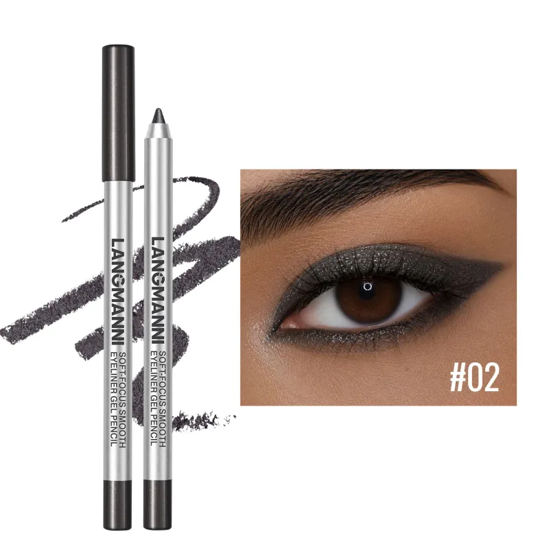 Vandtæt og svedtæt perleskimende skinnende Eyeliner Gel Blyant Langtidsholdbar Glat Let at farver Kvinder Øjenmakeup — image 10