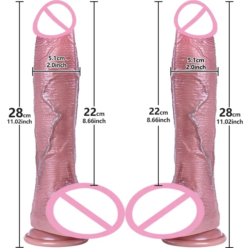 Tjock silikondildo Enorm falsk penis Dubbelkuk Kvinna G-punkt med kraftfull sugkopp Vuxen Sexleksak Vagina Orgasm Onani — image 10