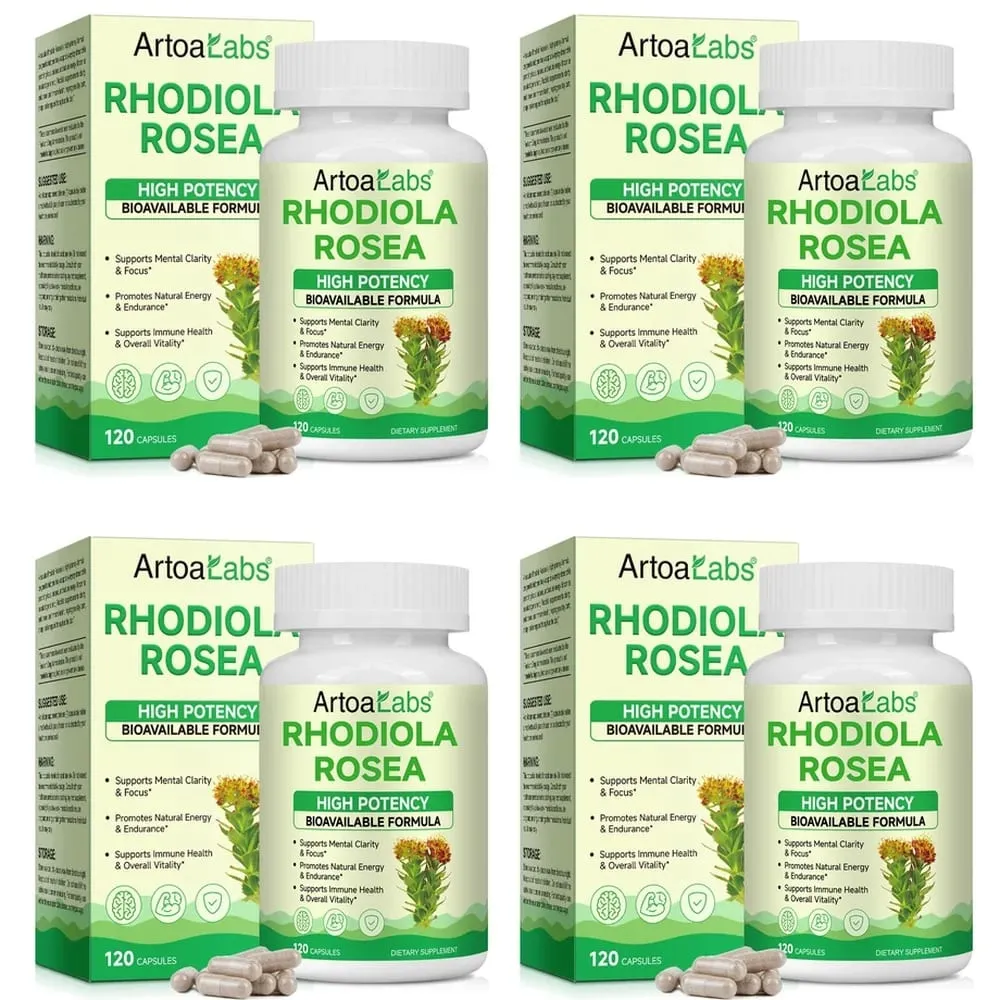 ArtoaLabs Rhodiola Rosea 500mg Capsules High Potency Supports Mental Clarity Focus Natural Energy Endurance 120 Vegan Capsules — image 10