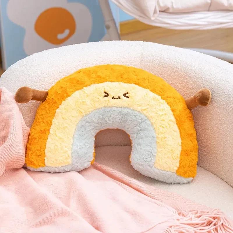 Χαριτωμένο καρτούν Rainbow Cloud Μαξιλάρι Kawaii Γεμισμένο Μαξιλάρι Μαλακό Γέμισμα οικιακού γραφείου Αυτοκινήτου Μαξιλάρι ύπνου Πλάτη Καλά δώρα