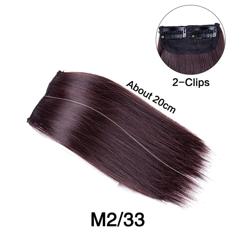 Synthetic 10"20"30Cm Clip In Extension Straight Hair Pad Hairpieces Thinning Hair Invisible Seamless Hair Pads Increase Hair