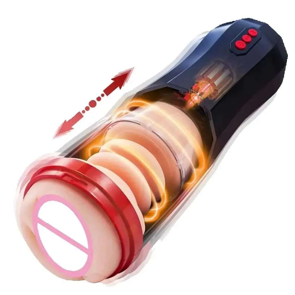 Fully Automatic Retractable Male Masturbator Pocket Pussy Vaginal Anal Vibrator Aircraft Cup Adult Sex Toys For Men — image 1