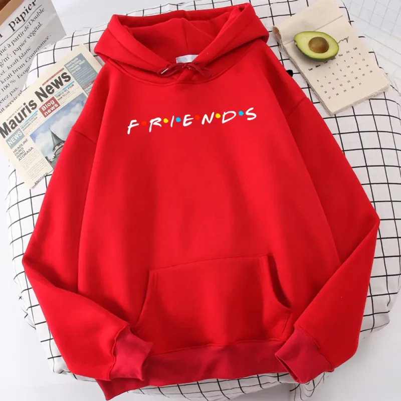 Sitcom Movie Friends Printed Mens Hoody Korean Fleece Sweatshirt Simple Crewneck Hooded Street Oversize Autumn Men's Clothes — image 3