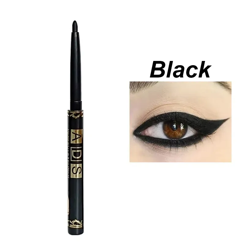 อายไลเนอร์เจลอัตโนมัติดินสอกันน้ำ Long Lasting Black Eye Liner Twist-Up No Sharpening Easy Glide แต่งหน้าสำหรับผู้หญิง
