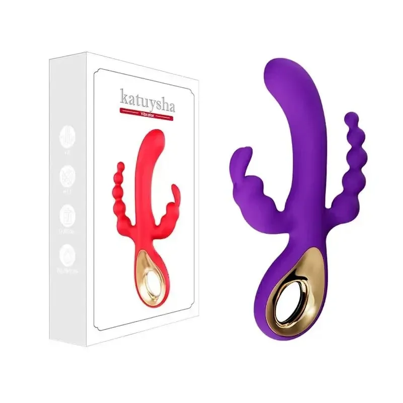 G Spot Dildo Rabbit Vibrator for Women 3 In1 Clitoris Stimulation Silicone Waterproof Female Vagina Anal Massager Adult Sex Toy — image 7
