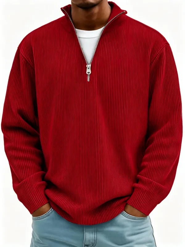 Men's Autumn Winter Stand-Collar Zip-Up Sweatshirt Loose Long Sleeve Casual Daily Outdoor Fashion Trendy Men's Outerwear — image 14