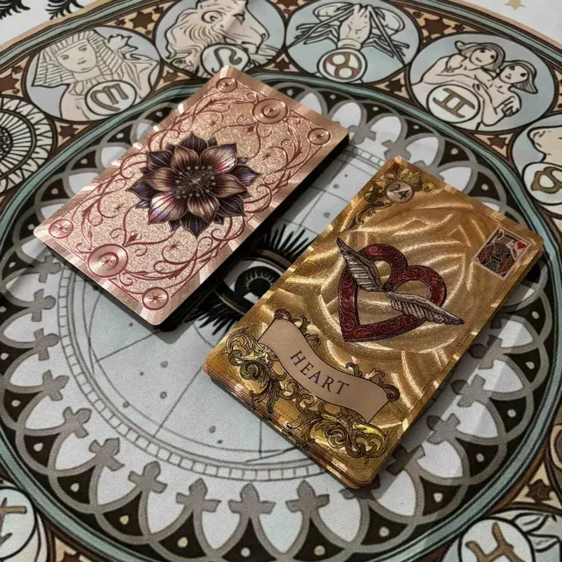 12*7cm Old Style Lenormand Oracle Cards PVC Gold Foil Fortune Telling Deck for Beginners & Professional Old Style Design