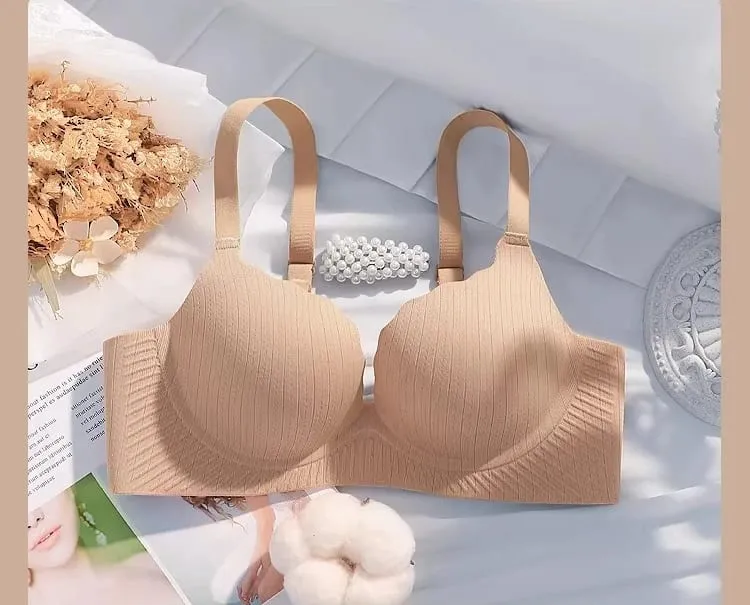 Conjunto de lencería cómodo y acolchado grueso para mujer, sin aros, sin costuras, Color sólido, soporte de realce diseñado para busto más pequeño — image 10
