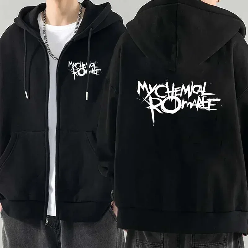 Men Fashion Hoodies Jacket Coats My Chemical Romance Mcr Dead Zipper Hoodie Top Loose Black Parade Punk Emo Zip Up Sweatshirt — image 6