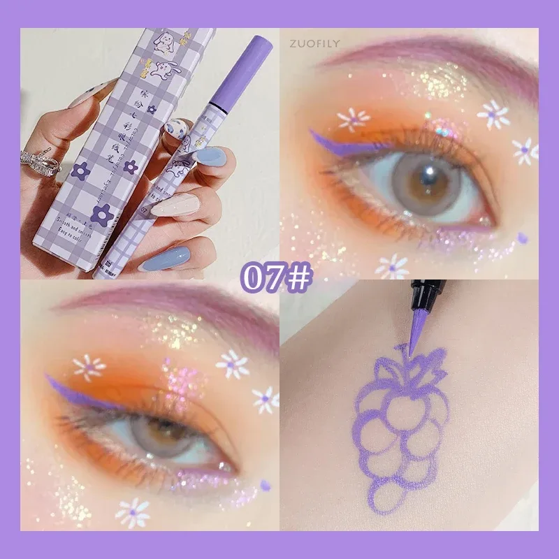 Crayon Eyeliner liquide coloré mat, imperméable, ne fleurit pas, stylo Eye-Liner liquide longue durée, maquillage pour les yeux, cosmétiques — image 12