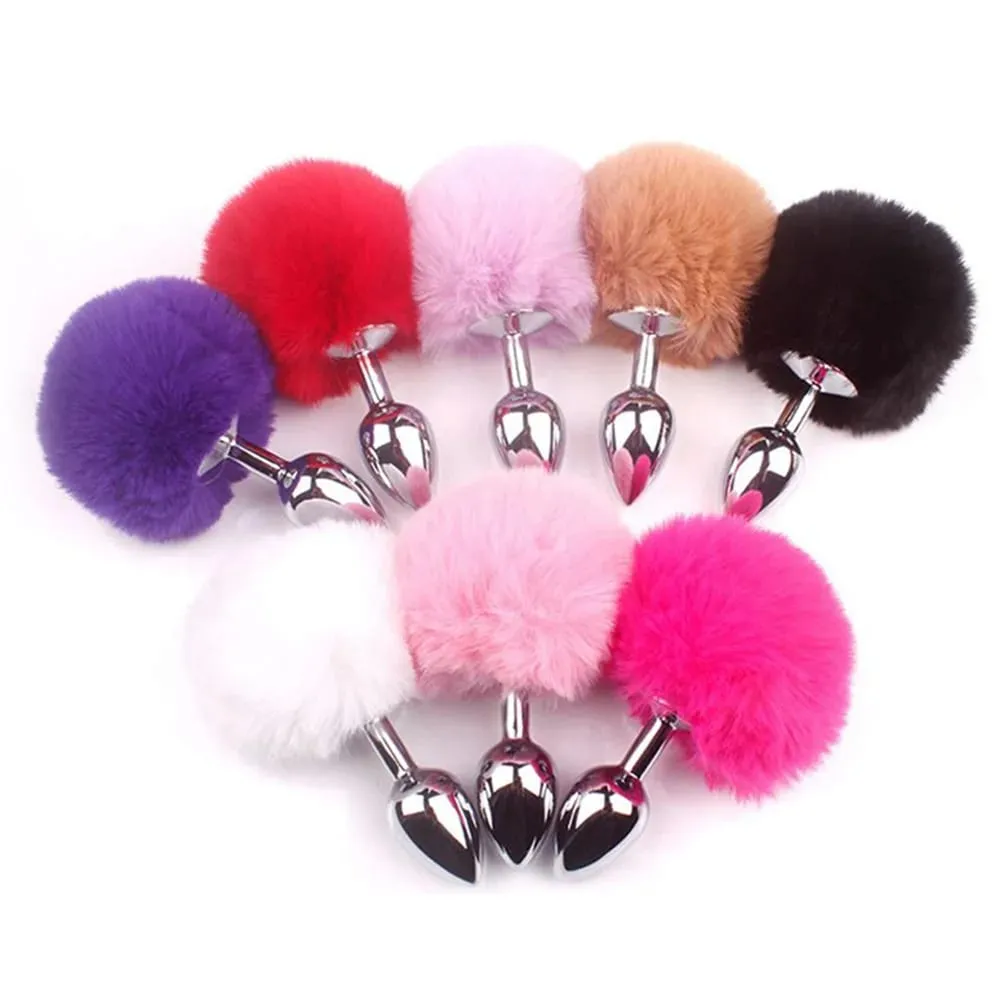 Rabbit Tail Fox Tail Anal Plug Metal Butt Plug Prostate Massager BDSM Cosplay Erotic Sex Toys For Women Couples Adults Sex Game — image 2