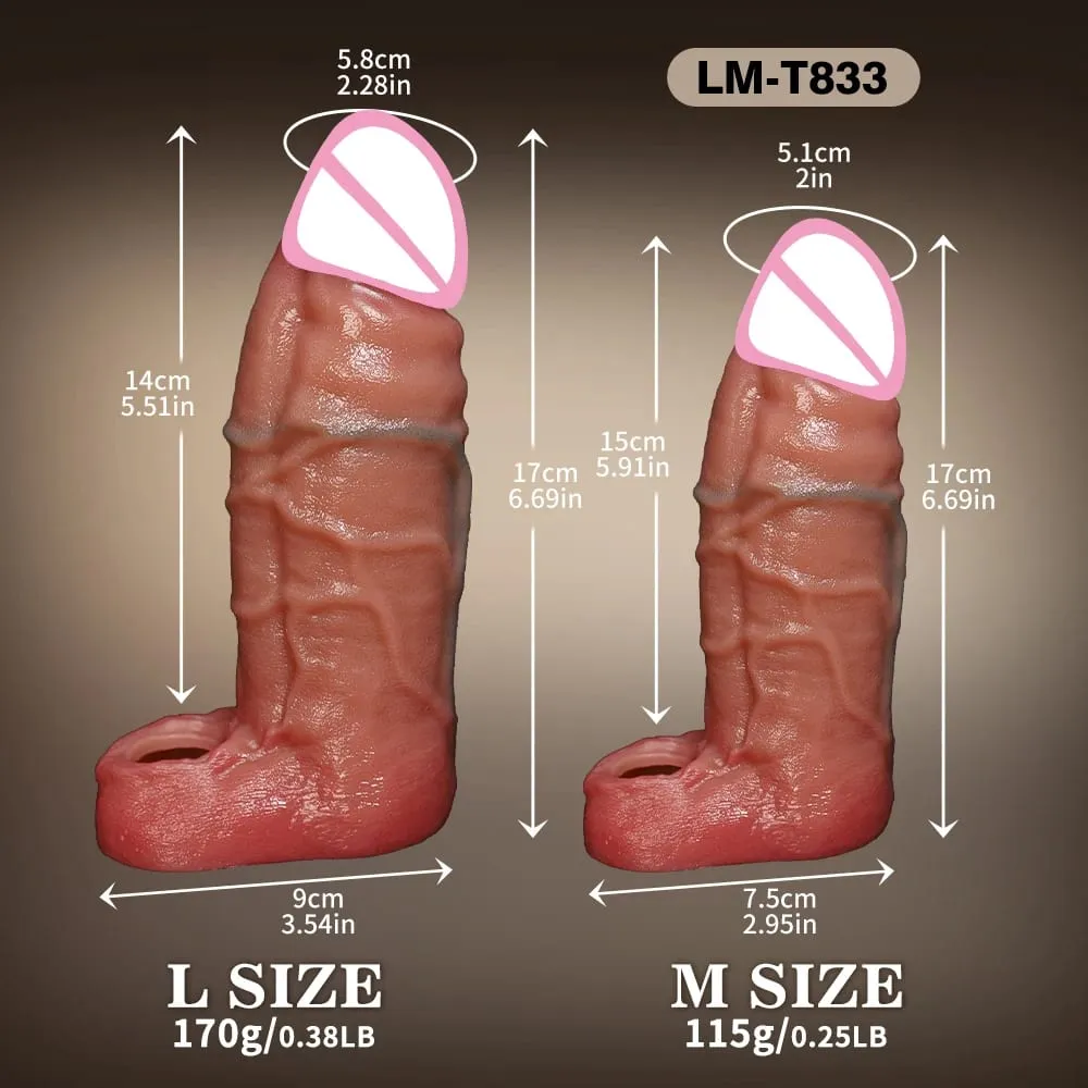 Men Sex Toys Reusable Realistic Stretchable Silicone Penis Ring Cock Ring Delay Ejaculation Semen Lock Ring Sex Toys for Men Penis Sleeve Soft Penis Dildo Locking Ring And Realistic Texture Sheath Cock Ring Penis Suitable For Men Couples Se — image 5