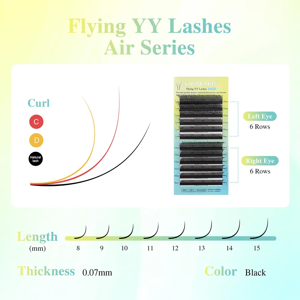 Volare YY Fox Eye Lashes Estensioni delle ciglia a forma di Y Morbidi naturali ventagli di volume preconfezionati Fascio di ciglia Trucco — image 4