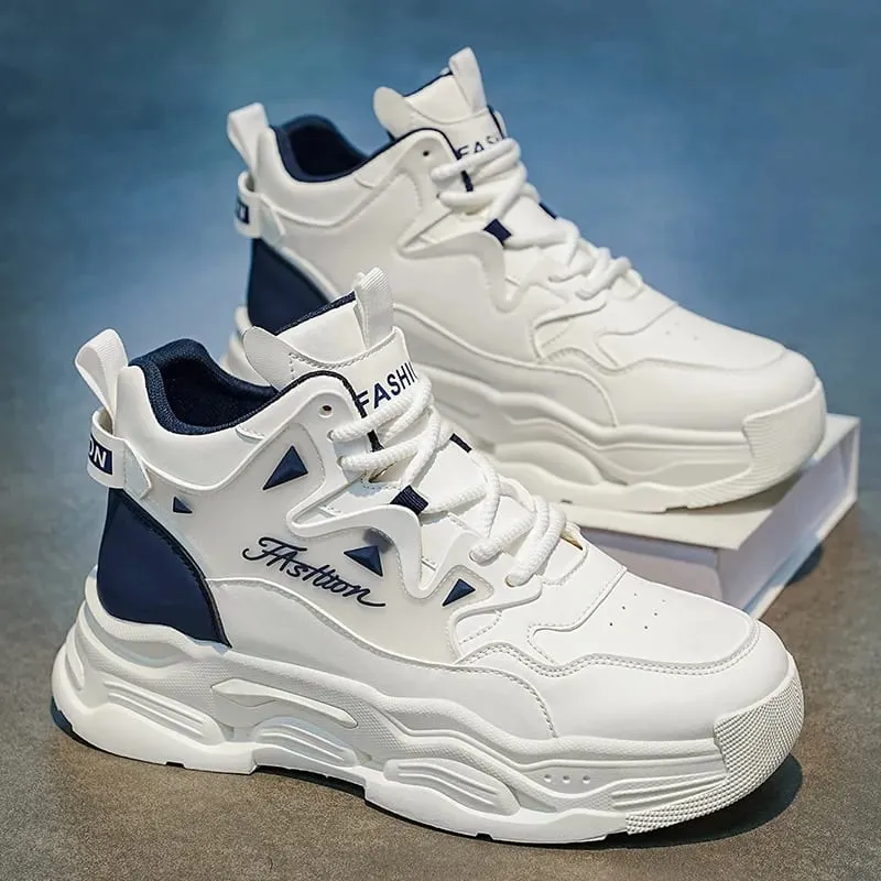 Men's shoes 2026 new leather waterproof casual men's sports shoes running height increasing outdoor dad shoes — image 2