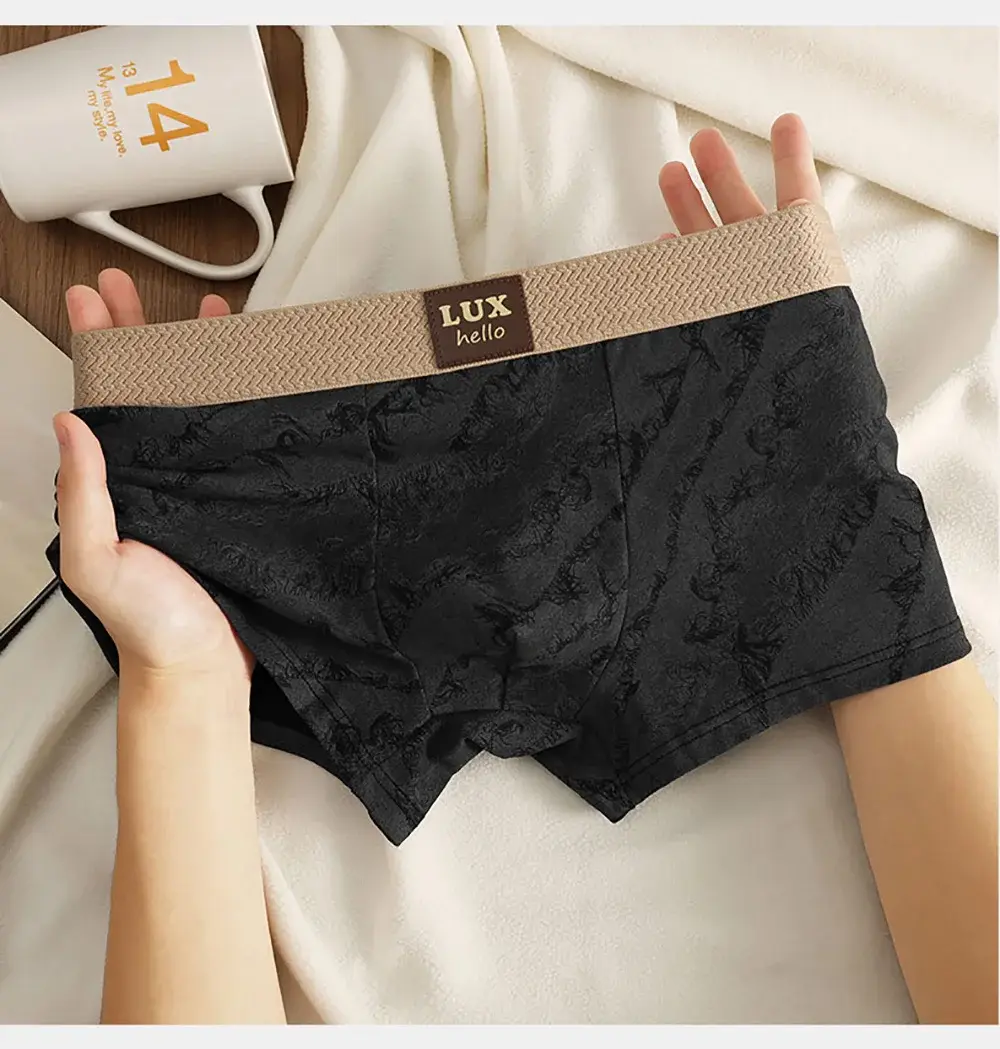 3 Buah/Bungkus 100% Katun Mewah Cetak Petinju Hombre 3D Mesh Bernapas Antibakteri Kantong Pakaian Dalam Nyaman Lembut Celana Dalam Pria — image 8