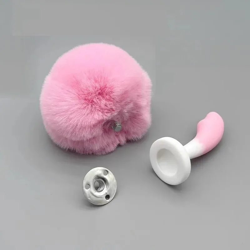 Small Silicone Butt Plug Dildo Vaginal Plug with Detachable Fake Soft Fox Rabbit Tail for Couple Anal Bead Dilator Sex Toys — image 5