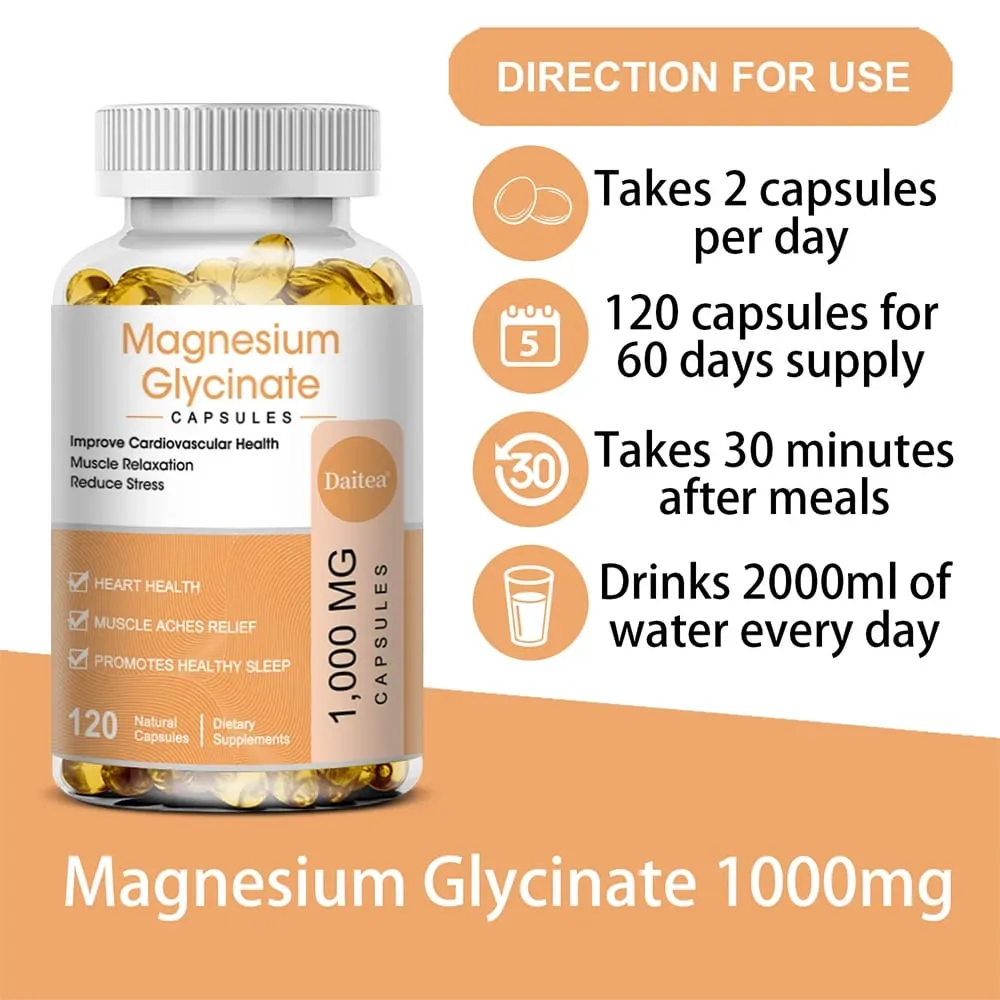 Suplemento de glicinato de magnésio com vitaminas para promover o sono natural, reduzir o estresse e a ansiedade e apoiar a saúde óssea — image 6