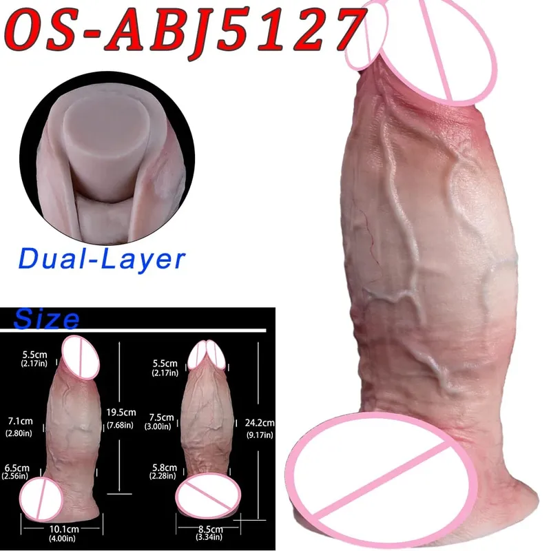 47cm Realistic Long Dildos Double Head Anal Vaginal Stimulator Sex Toy With Sucker For Lesbian Couples Gay Men Adult Tools