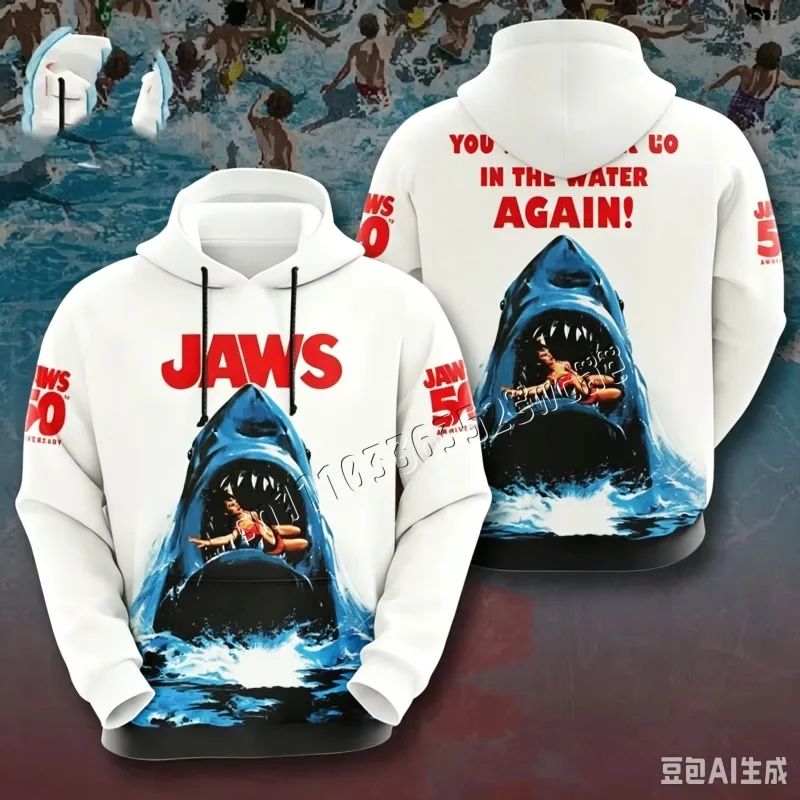 2026/27 Men Hoodies Jaws Horror Film Hoodie Men Women Fashion Hoodies Casual Hoodie Sweatshirt Shark Coat Sudadera Men Clothing — image 4