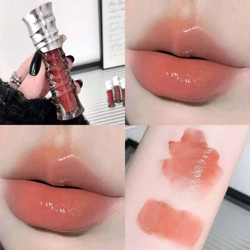 Crystal Punk Red-Brown Glossy Lip Stain Mirror Lip Glaze Sheer Nude Glitter Lip Tint Watery Shine Plumping Makeup Cosmetics — image 14