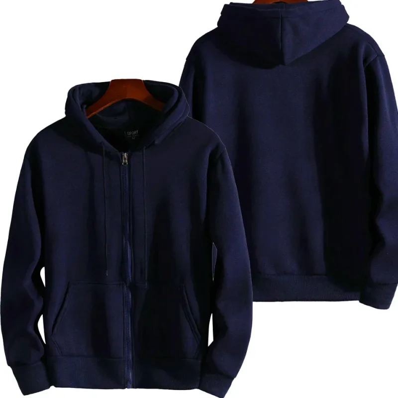 Fashion Zipper Hoodies Women/Men Fashion Long Sleeve Hooded Sweatshirt Casual Autumn Winter Sportwear Solid Clothesmens winter j — image 2
