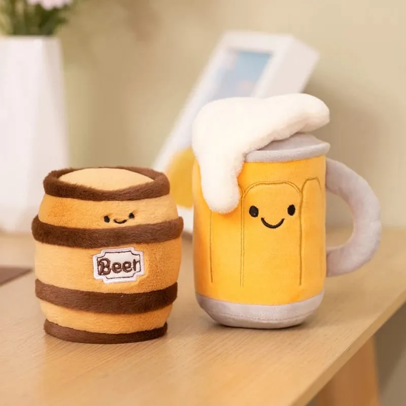 11~19cm Söt ölglasflaska dryck burk ölfat Plyschkudde fylld Kawaii Humanoid Plysch Party Prop Man Present — image 7