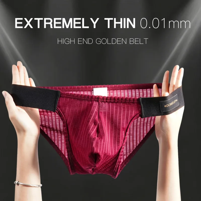 Men Vertical Stripe Mesh Bikini Briefs 3D Pouch Underwear Low Waist Elastic Waistband Breathable Male Panties DP911 3256812861254528 — image 6