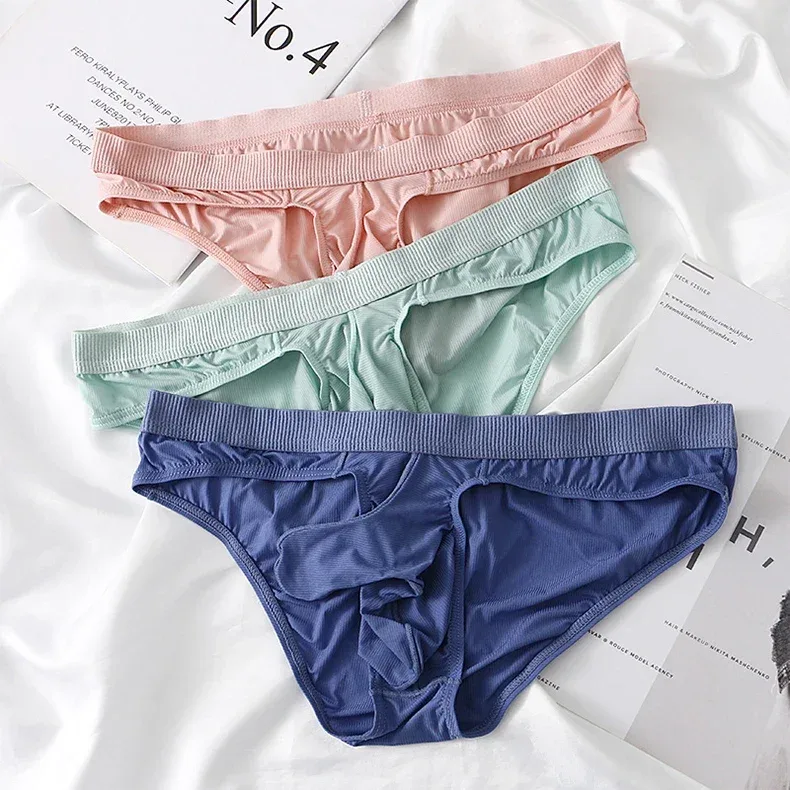 Cuecas masculinas de seda gelo verão transparente sem costura de secagem rápida homem respirável calcinha ultra-fina — image 19