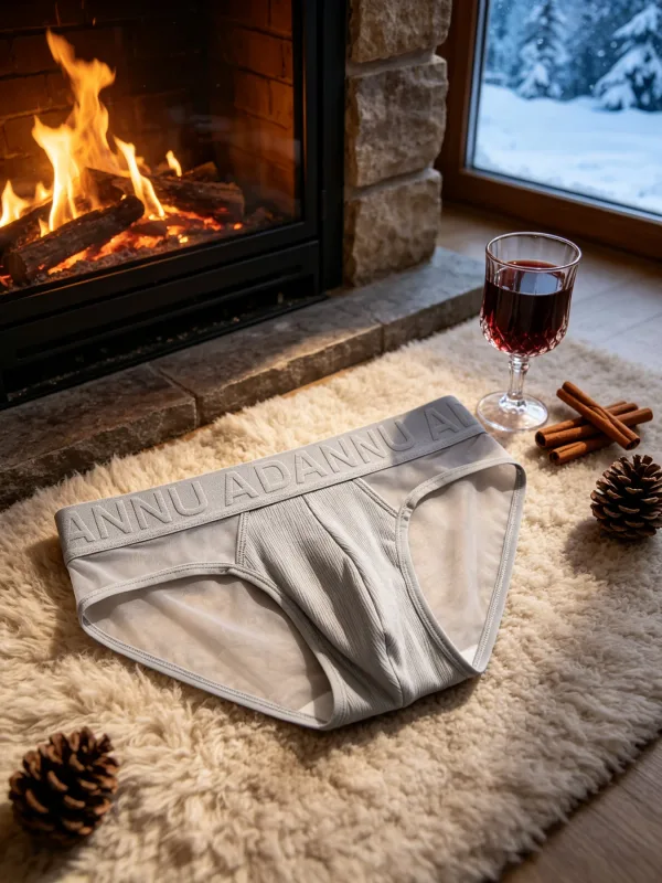Low Rise Mens Triangle Underwear Side Mesh Panel Vertical Grain Material 3D Contour Pouch Embossed Letter Wide Elastic — image 8