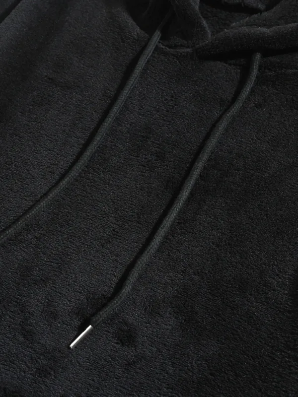 Men Autumn Winter Plus Size Hooded Coat Personality Fashion Casual Loose Daily Street Wear Male Hoodie Outerwear Tops — image 3