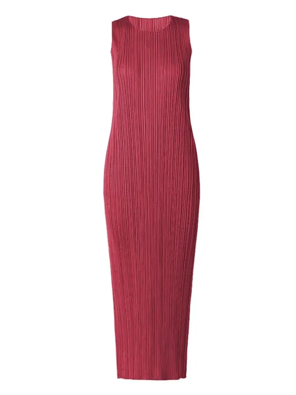 Miyake Plissee Frauen Kleid Sommer Ärmellose Lange Klassische Koreanische Mode Lässig Elegante Weibliche Lce Wasser Blau Strand Kleid TP5045 — image 27