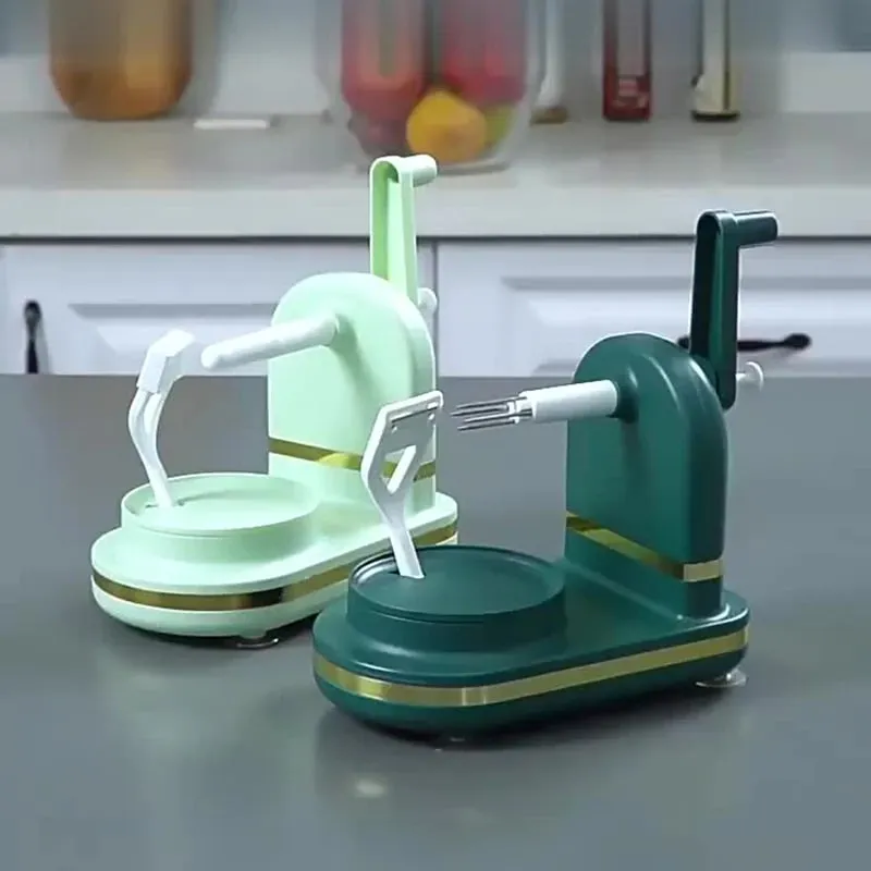 3-in-1手回し回転果物/野菜の皮むき器ステンレス鋼の刃リンゴカッター家庭用皮むき機キッチンガジェット