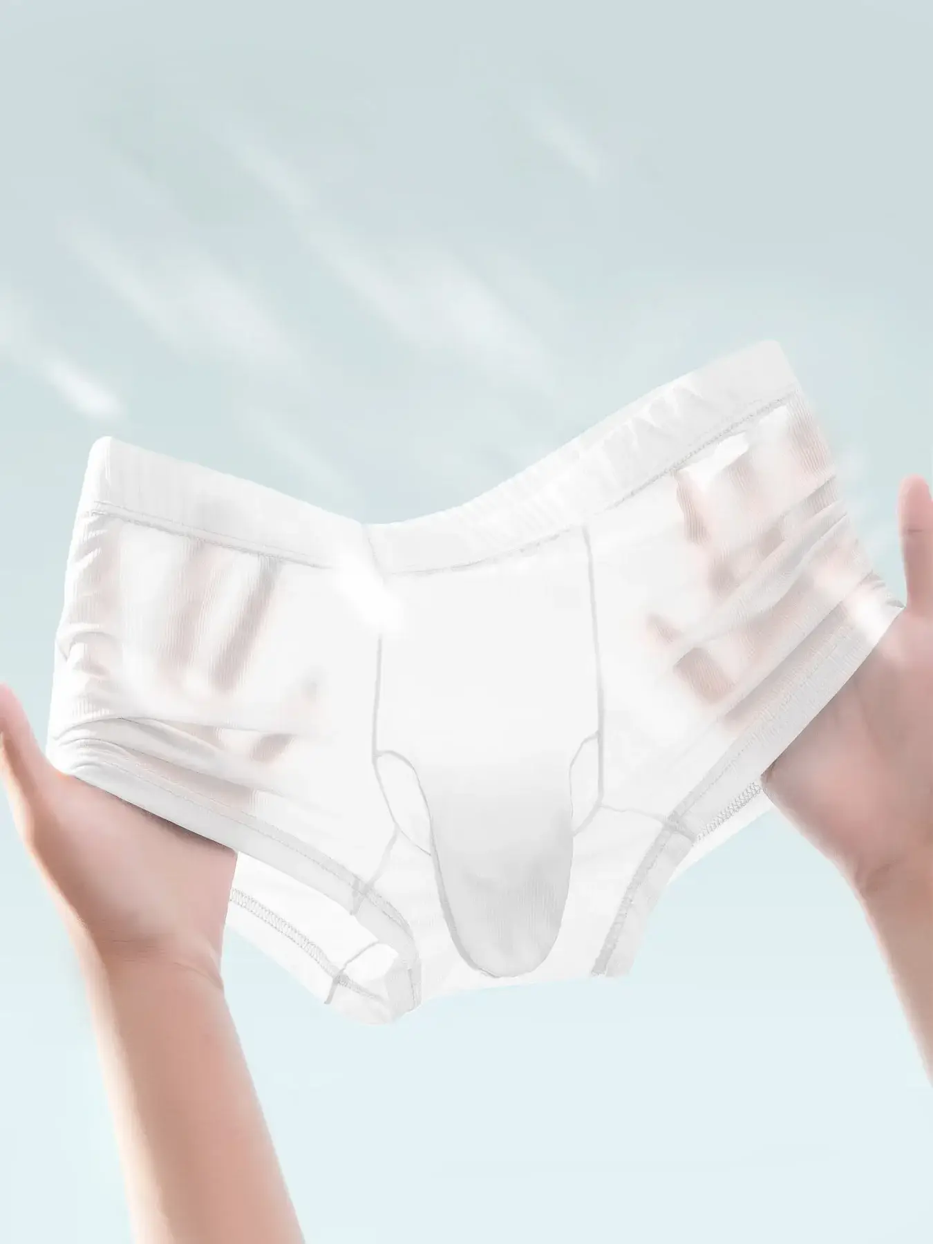 Transparante boxershort Heren Sexy ondergoed Ultradunne onderbroek See Through Ice Silk Knickers Glad glanzende lingerieshort