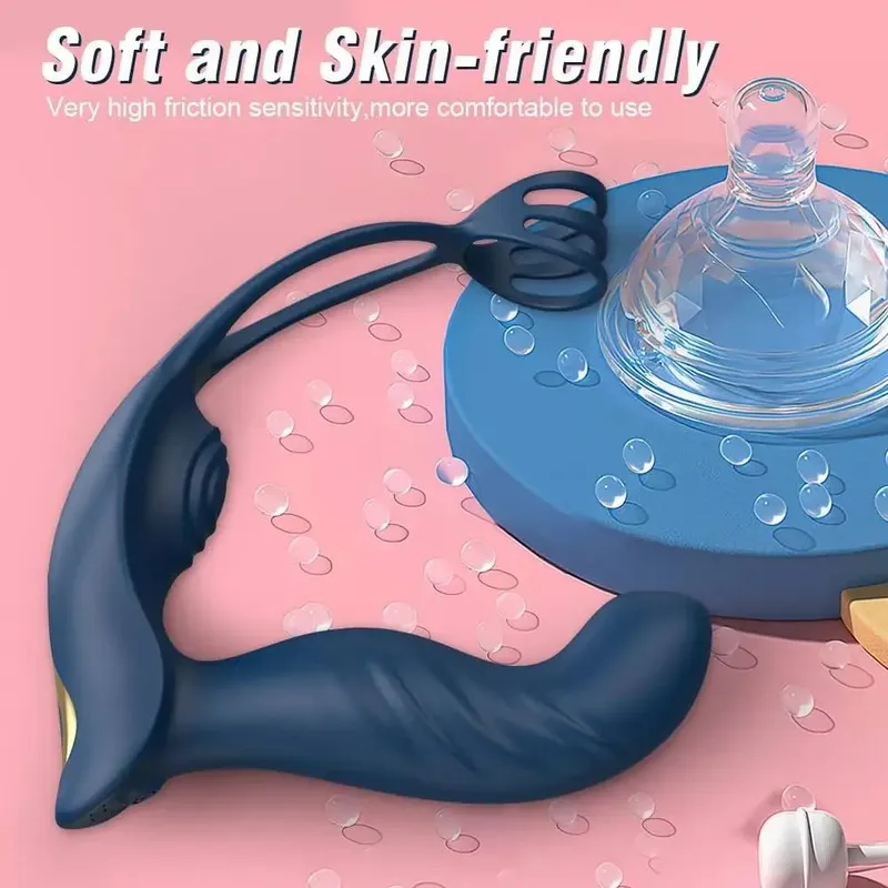 Anal Vibrator Bucking Prostate Massager With Penis Ring Remote Control Vibrating Butt Plug Cockring Anus Sex Toy Para sa Mga Lalaki Mag-asawa