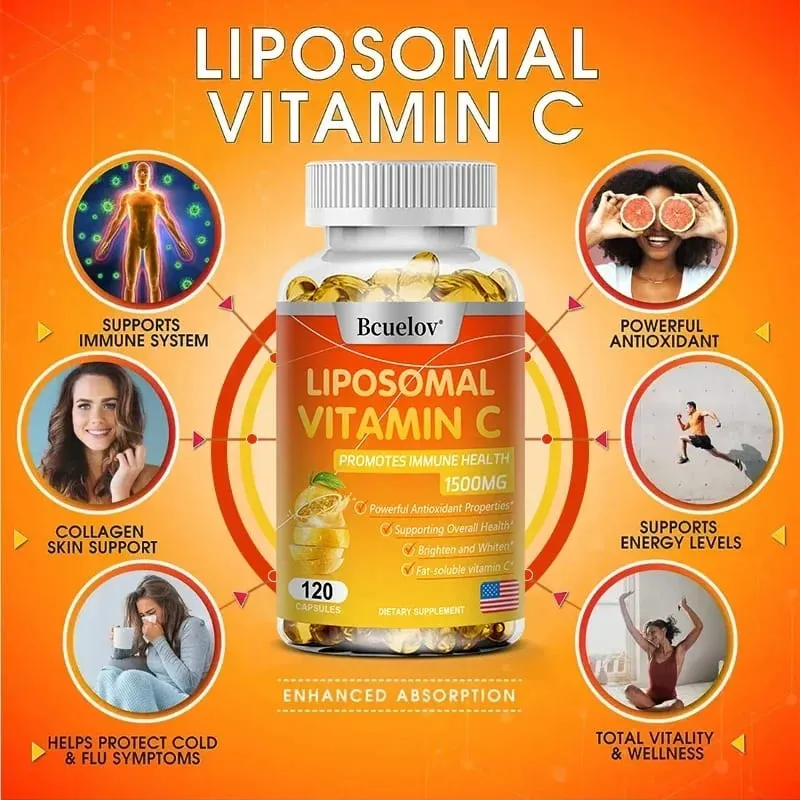Liposomal Vitamin C Capsules Powerful Antioxidant Promotes Collagen Production Supports Skin Health 1500mg — image 4