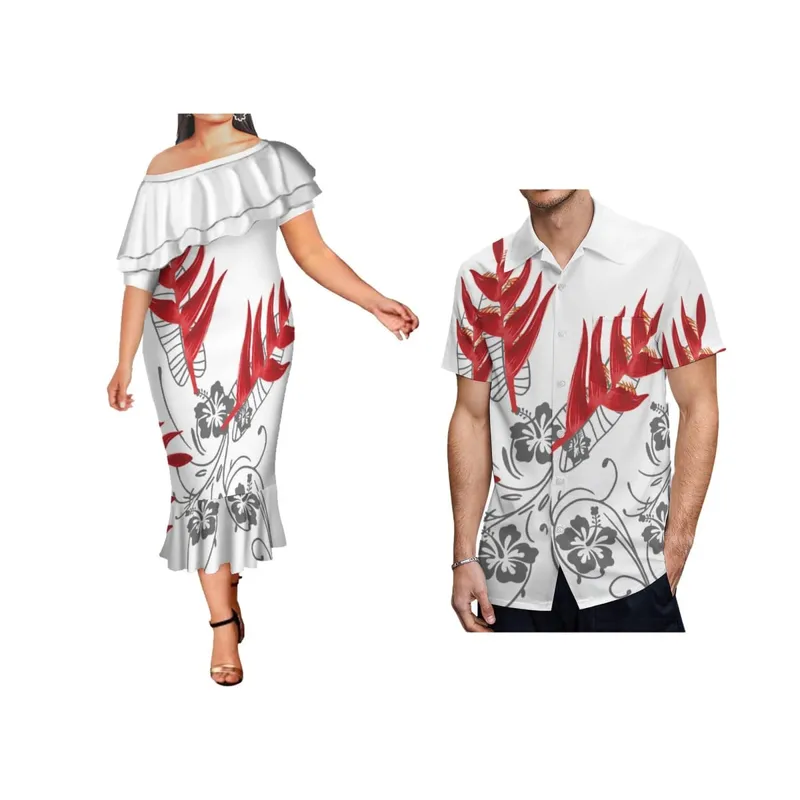 γιορτή της μητέρας Σάλι One Shoulder Fishtail Λευκό Φόρεμα Bodycon Τρομπέτα Γοργόνα Casual Φορέματα Πολυνησιακά γυναικεία φορέματα μεγάλου μεγέθους — image 2