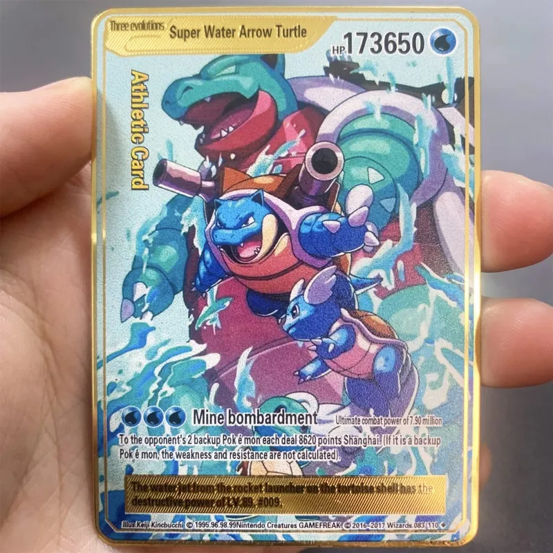 Kartu Pokemon Logam Inggris DIY Arceus Mewtwo Charizard Pikachu Besi Mengkilap Pokémon GX Vmax EX Hadiah Mainan Kartu Koleksi Anak-anak Permainan — image 11