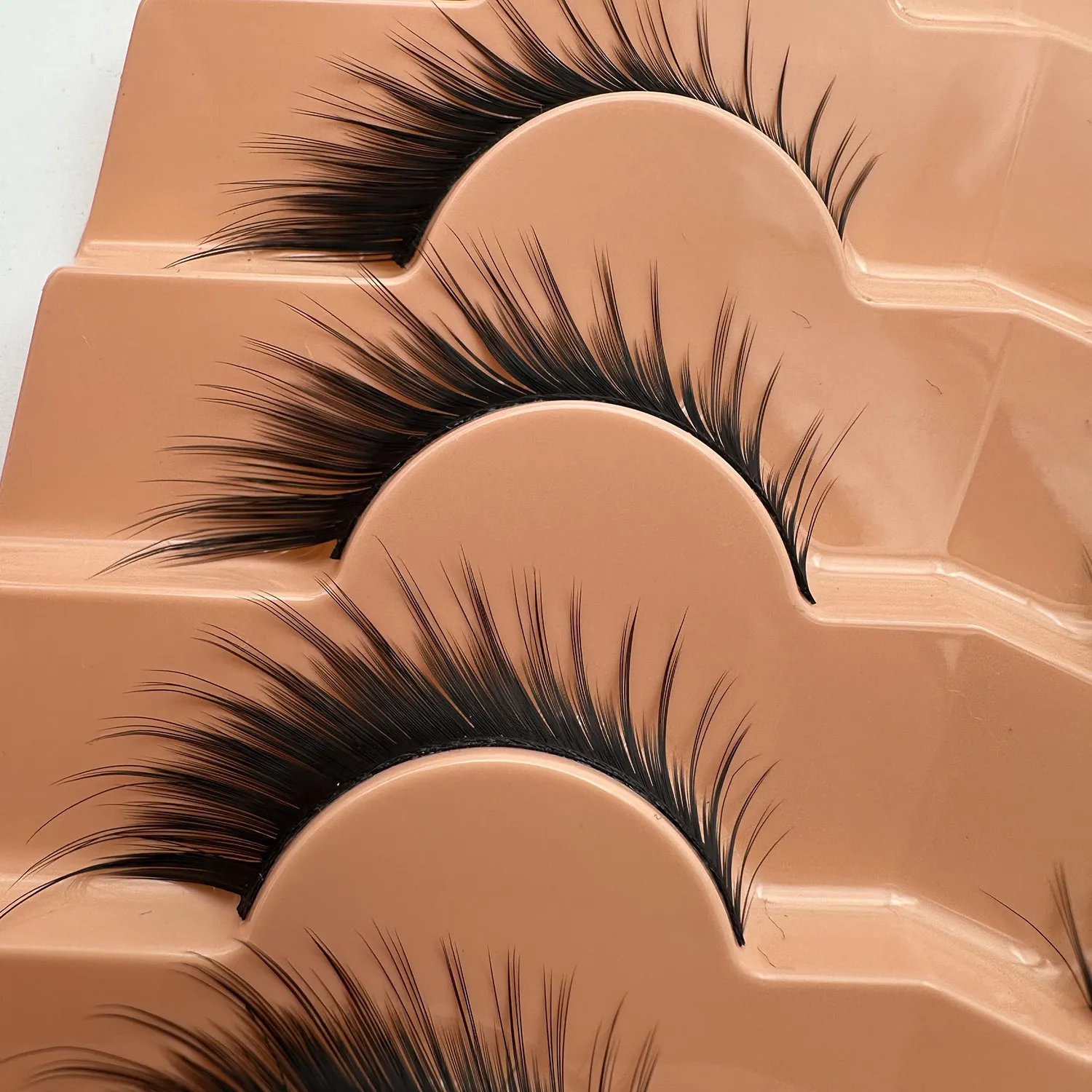 7 pairs of cat’s eye/fox eye falsie lashes one-piece design thick curled soft 3D fluffy mink lashes. — image 6