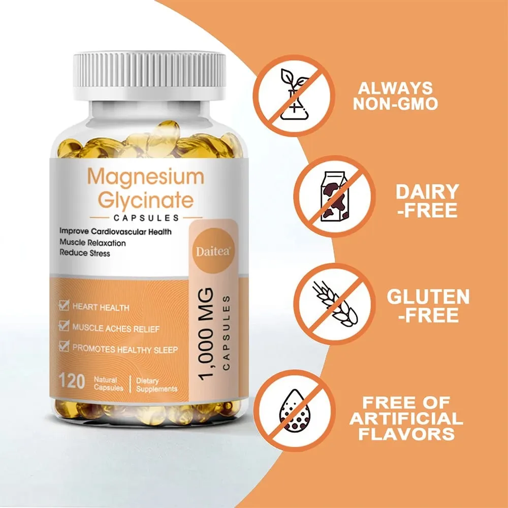 Suplemento de glicinato de magnésio com vitaminas para promover o sono natural, reduzir o estresse e a ansiedade e apoiar a saúde óssea — image 5