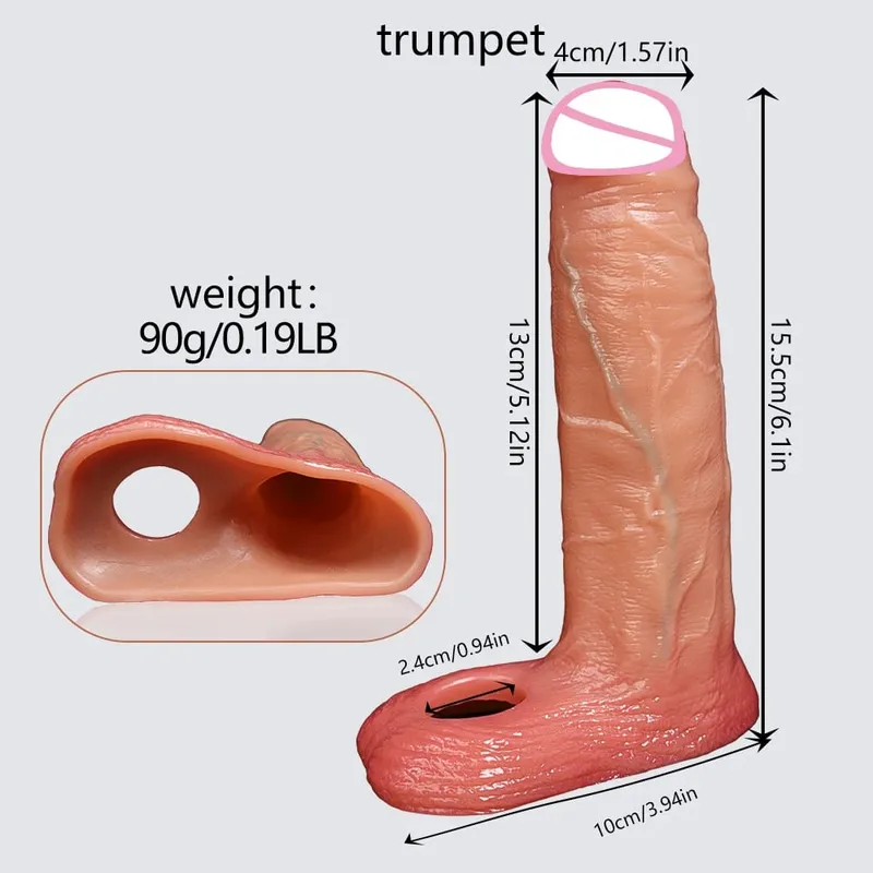Men Sex Toys Reusable Realistic Stretchable Silicone Penis Ring Cock Ring Delay Ejaculation Semen Lock Ring Sex Toys for Men Penis Sleeve Soft Penis Dildo Locking Ring And Realistic Texture Sheath Cock Ring Penis Suitable For Men Couples Se — image 9