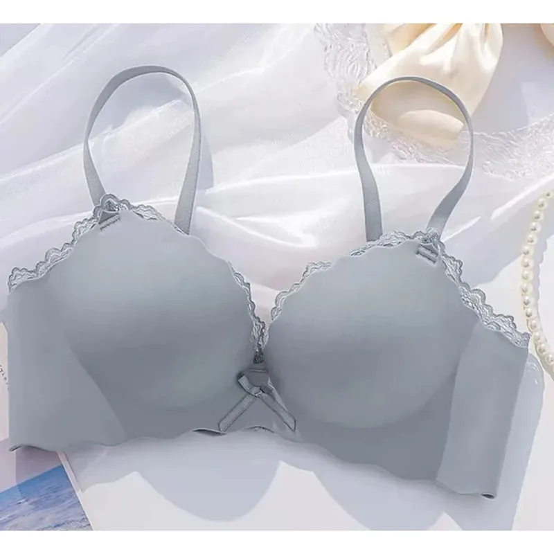 Wireless Seamless AA Cup Push‑up Bra Set One‑piece Padded Lingerie Suit For Small Flat Chest Ladies Soft Daily Underwear Kit