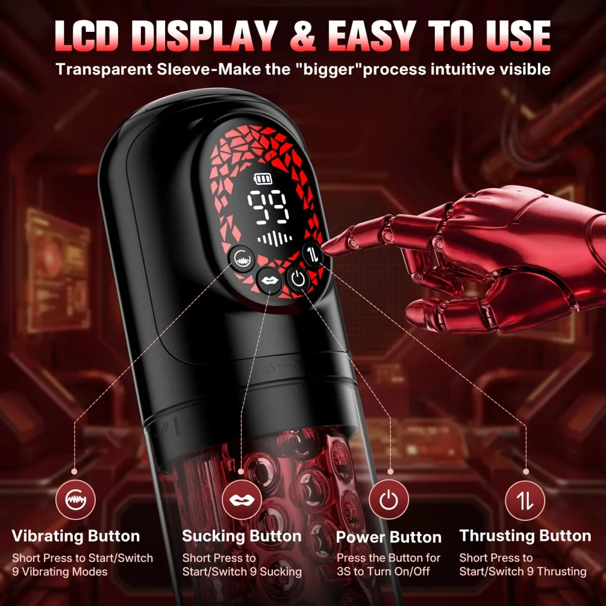 Thrusting High Speed Sucking Male Masturbator Machine Automatic Telescopic Rotating Vagina Masturbation Cup Sex Toy APP Control — image 3