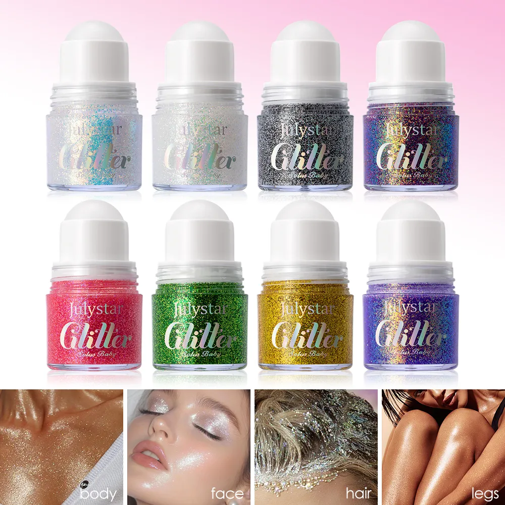 Rolling Sequins Glitter Gel Face Body Painting Shiny Liquid Green White Pearl Gloss Eye Shadow Brighten Stage Makeup Decoration — image 4
