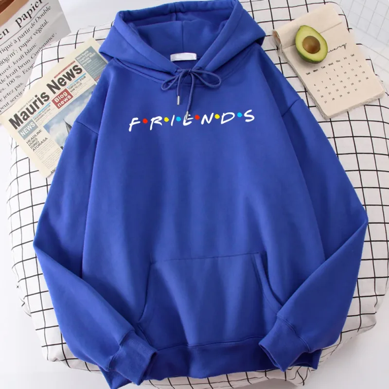 Sitcom Movie Friends Printed Mens Hoody Korean Fleece Sweatshirt Simple Crewneck Hooded Street Oversize Autumn Men's Clothes — image 13
