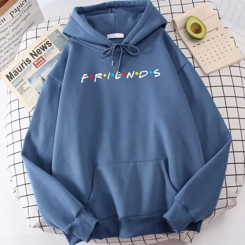 Sitcom Movie Friends Printed Mens Hoody Korean Fleece Sweatshirt Simple Crewneck Hooded Street Oversize Autumn Men's Clothes — image 8